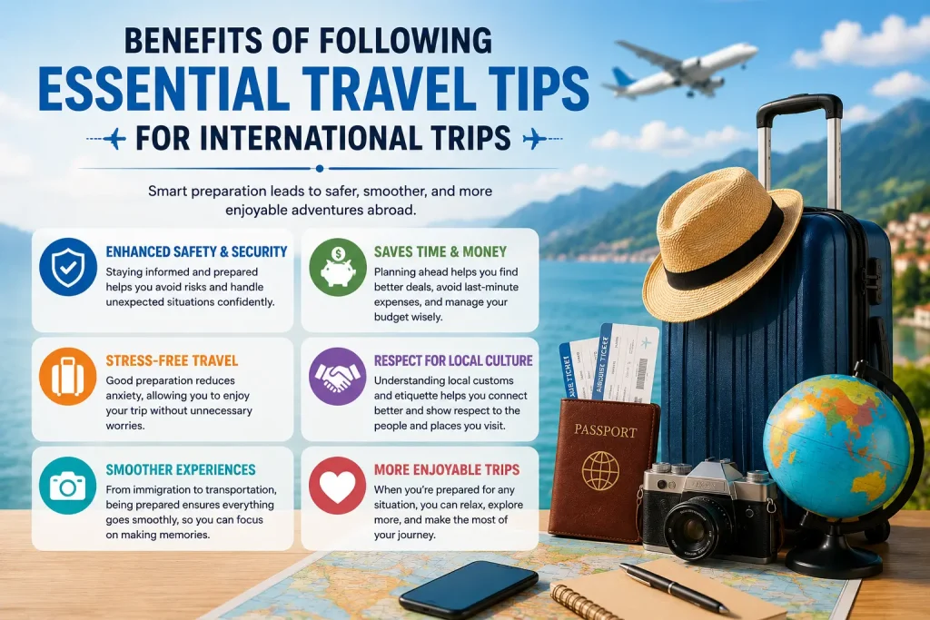 benefits of following essential travel tips for international trips